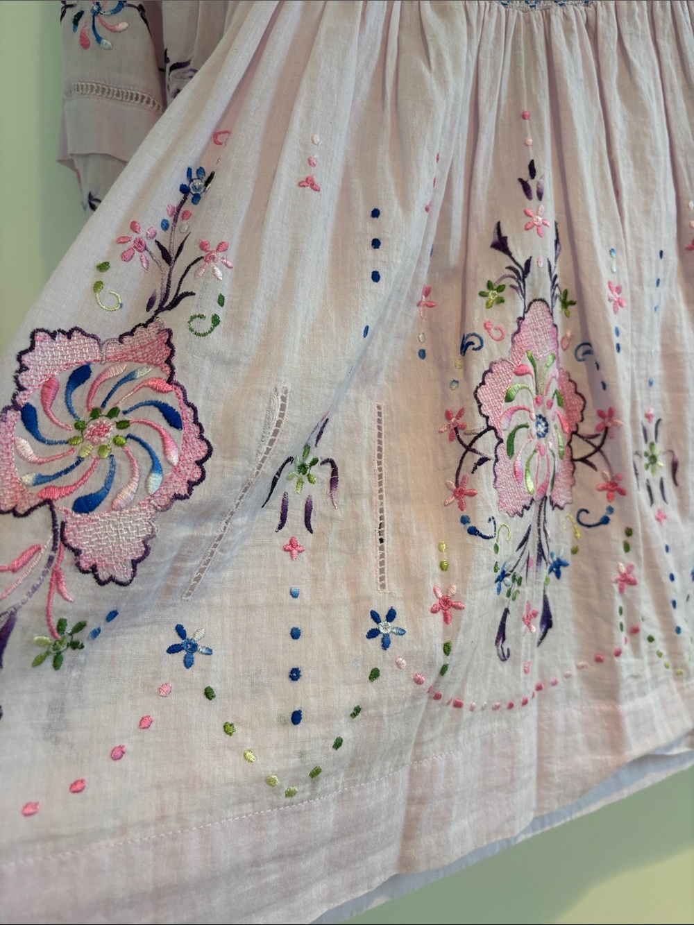 Lavender Embroidered Smocked Yoke Blouse - Love the Label - Picture 2 of 7